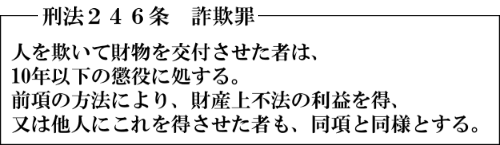 刑法２４６条詐欺罪